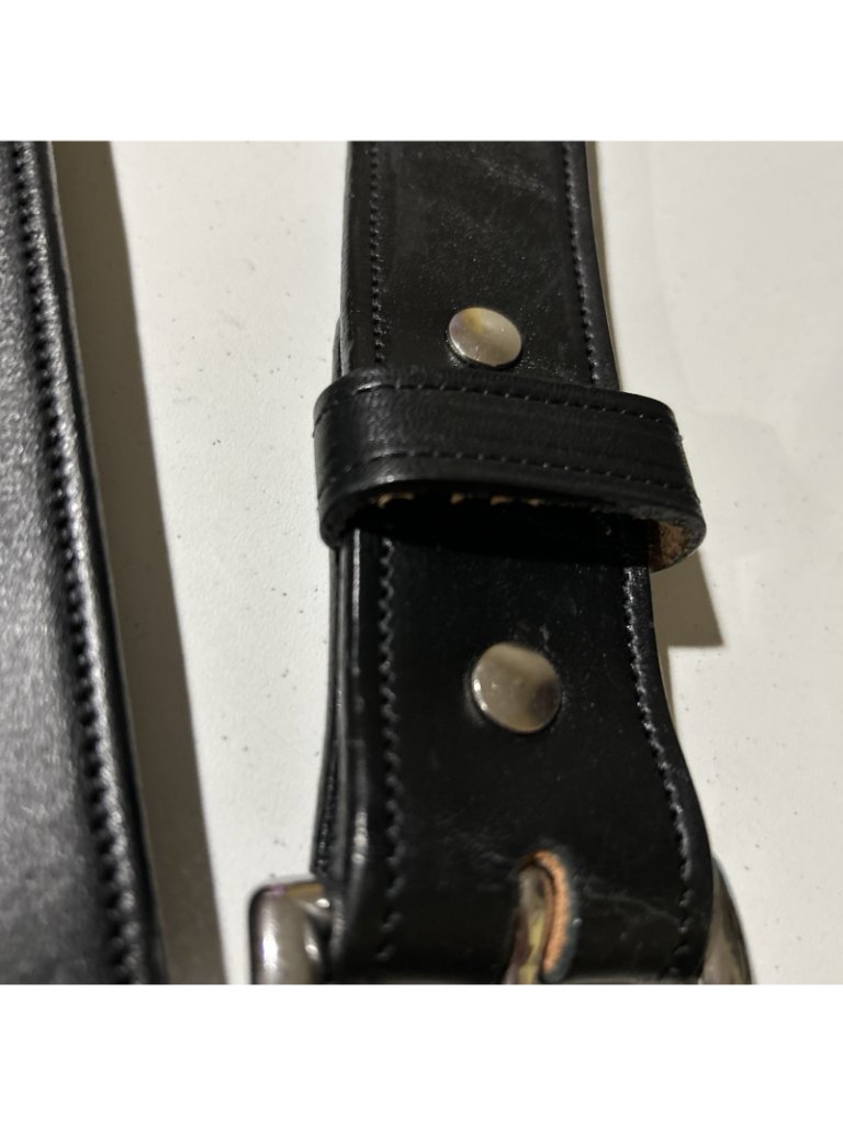Hanks Belts Canyon English Bridle Leather Black 100 Year Mens Belt Size 52 Euc — image 7 of 8